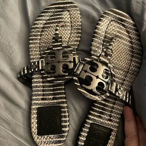 Tory Burch Nautical stripe Navy/white Miller Sandals